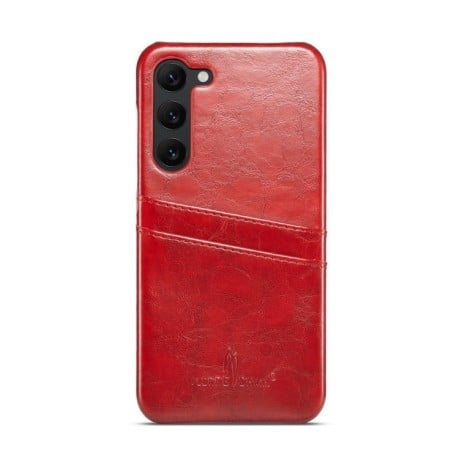 Кожаный чехол Fierre Shann Retro Oil Wax на Samsung Galaxy S24+ 5G - красный
