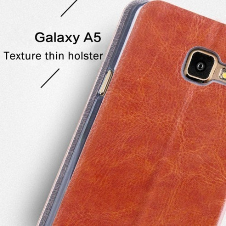 Кожаный Чехол Книжка Mofi Crazy Horse Texture Brown для Samsung Galaxy A5 (2016) / A510