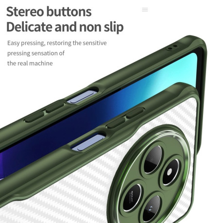 Ударозащитный чехол Carbon Fiber Texture Translucent на Xiaomi Redmi 14C 4G/Poco C75/Redmi A4 5G - зеленый
