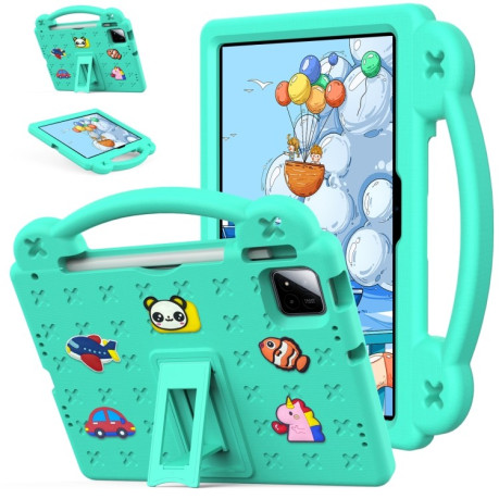 Противоударный чехол EVA Handle Kickstand Children для Xiaomi Pad 7 / 7 Pro 2024 - зеленый