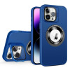 Противоударный чехол Skin Feel Magnifier MagSafe Lens для iPhone 15 Pro Max - синий
