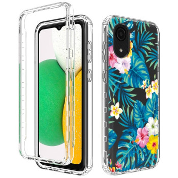 Противоударный чехол Transparent Painted для Samsung Galaxy A03 Core - Banana Leaf