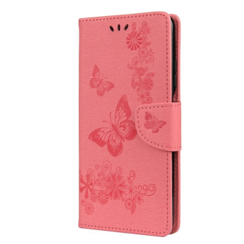 Чехол-книжка Butterflies Embossing на Xiaomi Mi 10T Lite - розовый