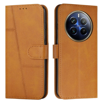 Чехол-книжка со строчкой и фактурой Calf на Realme 12 Pro / 12 Pro+ - желтый