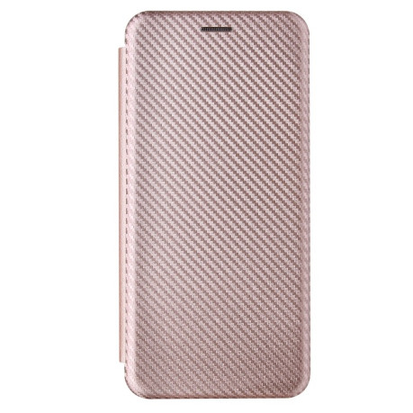 Чехол-книжка Carbon Fiber Texture на Samsung Galaxy A02s - розовый