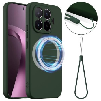 Силиконовый чехол Shockproof Silicone с Magsafe на Xiaomi 17T 5G — тёмно-зелёный