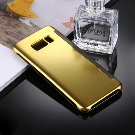 Зеркальный чехол- книжка Electroplating Mirror на Samsung Galaxy S8 / G950-золотой