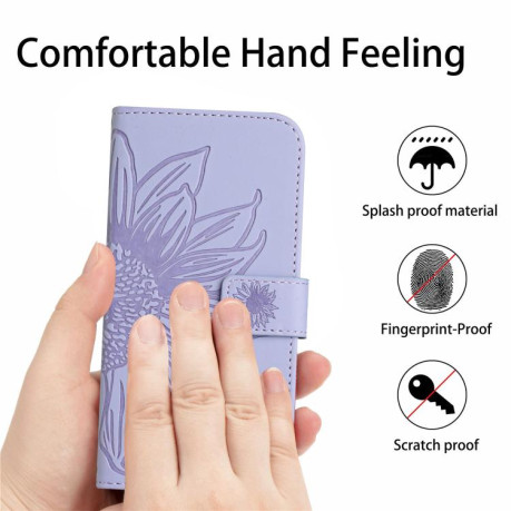 Чехол-книжка Skin Feel Sun Flower для Motorola Edge 60 5G - фиолетовый