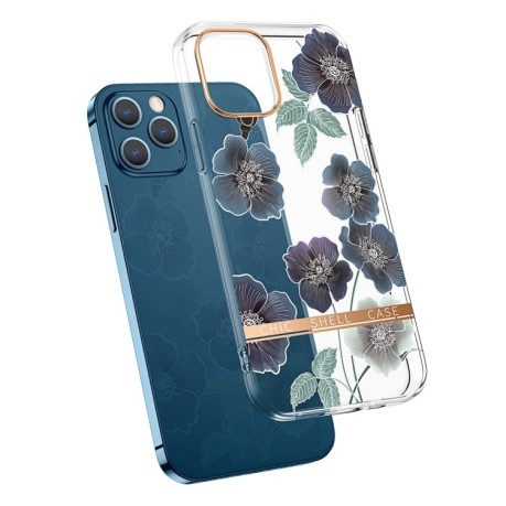 Противоударный чехол Electroplating Flower Pattern для iPhone 14 Pro  - Cineraria