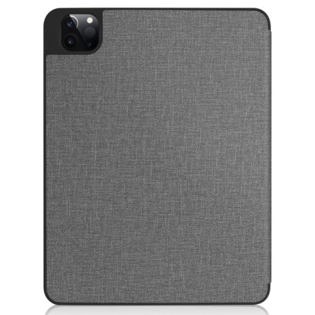 Противоударный чехол-книжка Fabric Denim на iPad Pro 12.9 inch 2020 -серый