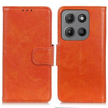 Чохол-книжка Mirren фактура &quot;Crazy Horse&quot; з магнітним хлястиком на Xiaomi Motorola Moto G15 4G/G05 - помаранчевий