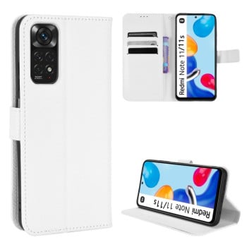 Чехол-книжка Diamond Texture для Xiaomi Redmi Note 11 4G Global / Note 11S - белый