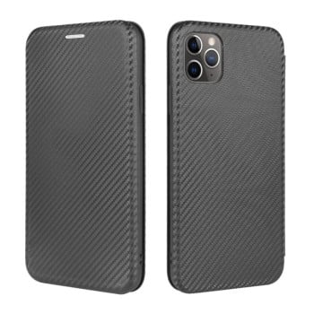 Чохол-книга Carbon Fiber Texture на iPhone 12 Pro Max - чорний