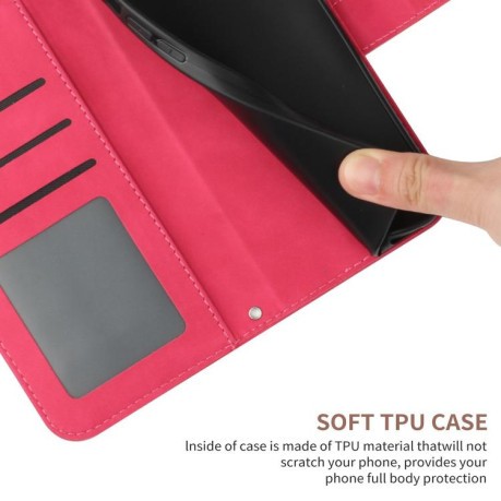 Чехол-книжка Skin Feel Sun Flower для Infinix Note 50 Pro 4G / Note 50 4G - пурпурно-красный