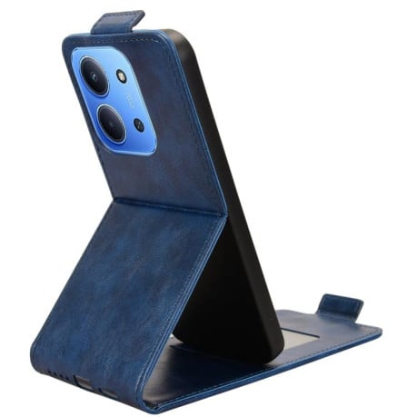 Флип-чехол Magnetic Vertical Flip Leather на Xiaomi Redmi 15C 5G / 4G EU 173mm / Poco C85 5G - синий