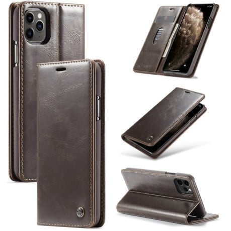 Кожаный чехол-книжка CaseMe 003 Series на iPhone 11 Pro Max - коричневый