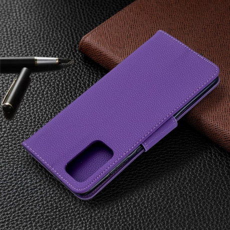 Чехол-книжка Litchi Texture Pure Color на Samsung Galaxy S20 Ultra- фиолетовый