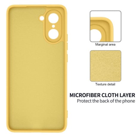 Силиконовый чехол Solid Color Liquid Silicone на OnePlus Nord CE5/Ace 5 Racing - желтый