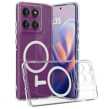 Протиударний чохол Clear Case з MagSafe гібрид на Motorola Edge 60 Pro 5G - прозорий.