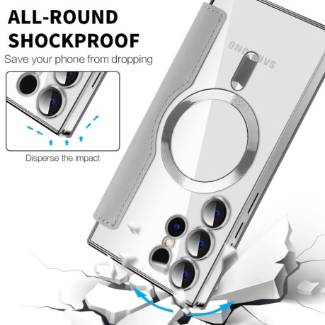 Чохол-книжка Shield MagSafe RFID Anti-theft Leather  для Samsung Galaxy S25 Ultra 5G - сірий