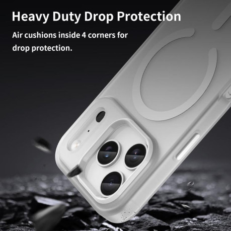 Противоударный чехол MagSafe Frosted Translucent TPU + PC для iPhone 17 Pro - белый
