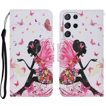 Чохол-книжка Colored Drawing Pattern для Samsung Galaxy S23 Ultra 5G - Dancing Girl