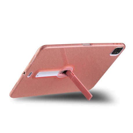 Противоударный чехол Glitter with Holder для  iPad Pro 11 inch (2020)- розовое золото