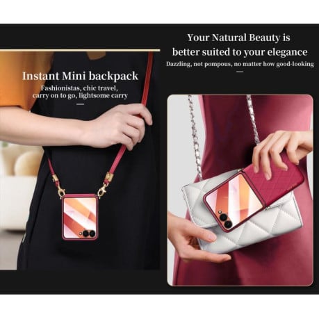 Чохол SULADA Elegant Rhombic Texture на Samsung Galaxy Filp 7 - чорний