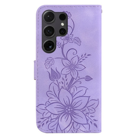 Чехол-книжка Lily Embossed Leather для Samsung Galaxy S25 Ultra 5G - фиолетовый
