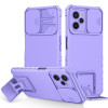 Противоударный чехол Stereoscopic Holder Sliding для Realme C35  - фиолетовый