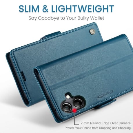Чехол-книжка CaseMe 023 Butterfly Buckle Litchi Texture RFID Anti-theft Leather на Samsung Galaxy A07 / A06 - синий