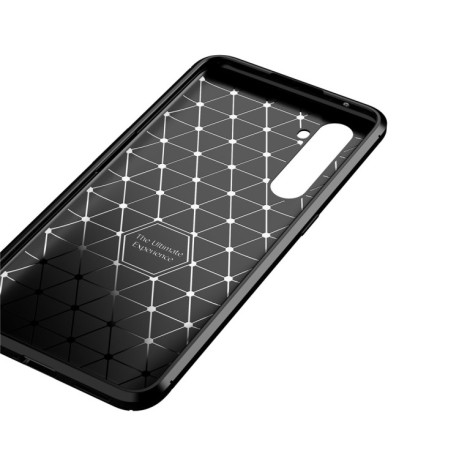 Ударозахисний чохол HMC Carbon Fiber Texture на Realme X50 Pro - чорний