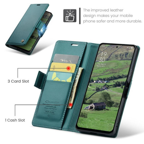 Чехол-книжка CaseMe 023 Butterfly Buckle Litchi Texture RFID Anti-theft Leather для OPPO Reno13 - зеленый