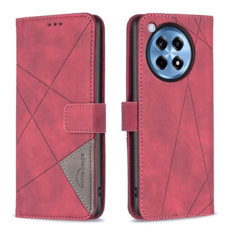 Чохол-книжка Rhombus Texture для OnePlus 12R 5G - червоний