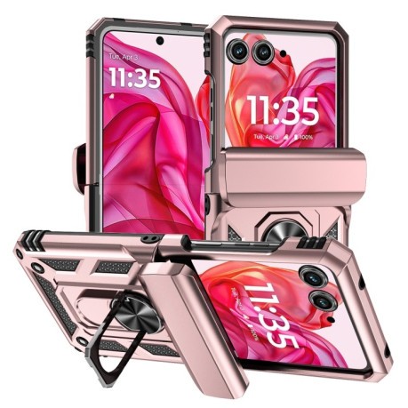 Противоударный чехол Sliding Camshield для Motorola razr 50 - золото