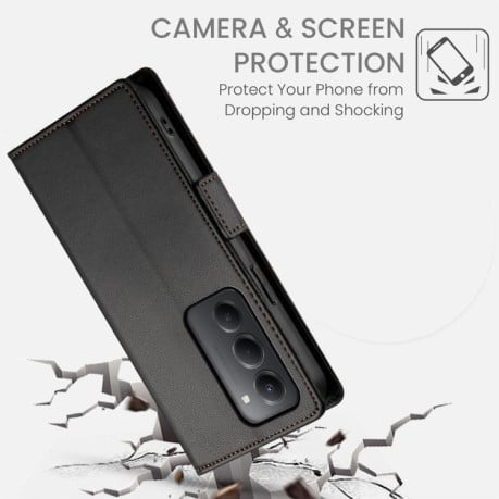 Чохол-книжка Side Buckle Magnetic Frosted Leather на Xiaomi Redmi 15 5G / 4G EU 171mm - чорний