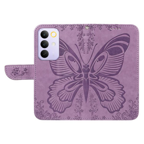 Чехол-книжка Swallowtail Butterfly Embossed Leather для Realme C85 Pro 4G — фиолетовый
