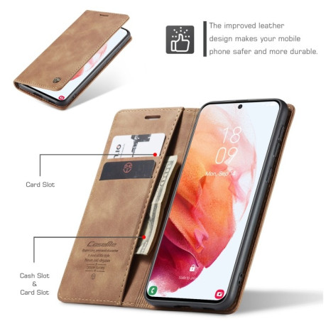 Чехол-книжка CaseMe-013 Multifunctional на Samsung Galaxy S21 Plus - коричневый