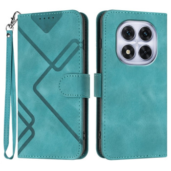 Чехол-книжка Line Pattern Skin Feel Leather для Xiaomi  Redmi Note 14 Pro 4G - голубой