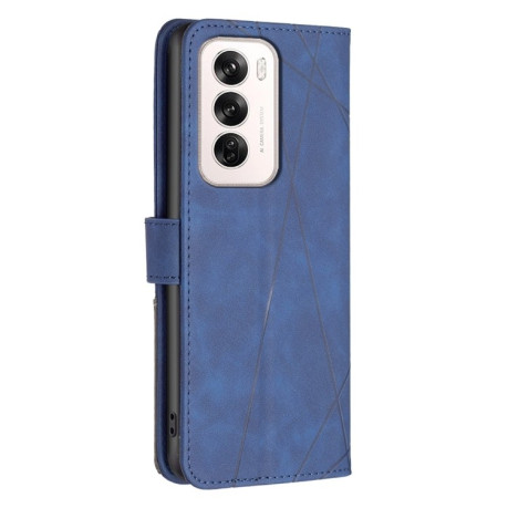 Чехол-книжка Rhombus Texture для OPPO Reno 12 Global - синий