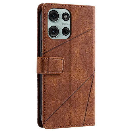Чохол-книжка Skin Feel Splicing для Motorola Moto G75 5G - коричневий