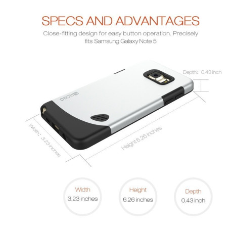 Противоударный Чехол Slicoo Artisan Pebble Series Silver для Samsung Galaxy Note 5