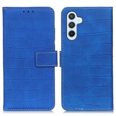 Чохол-книжка Magnetic Crocodile Texture на Samsung Galaxy S24 FE 5G - синій