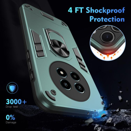 Ударозащитный чехол Shockproof Metal Ring Holder для Realme 13 Pro / 13 Pro+ - зеленый