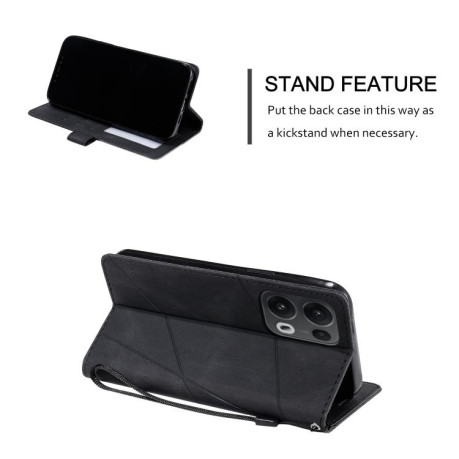 Чохол-книжка Skin Feel Splicing для OPPO Reno13 Pro 5G - чорний