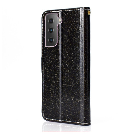 Чехол-книжка Glitter Powder на Samsung Galaxy S21 FE - черный
