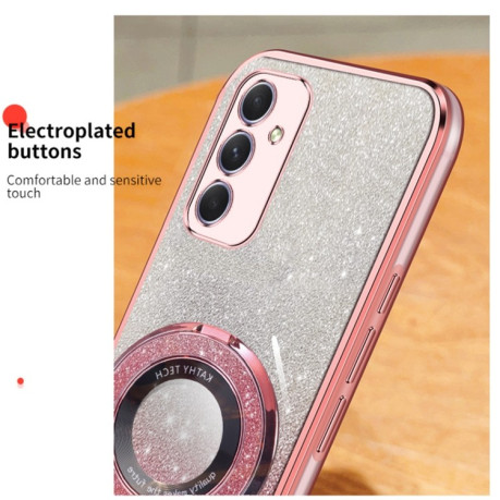 Протиударний чохол Plated Gradient Glitter Round Holder для Samsung Galaxy A55 5G - чорний