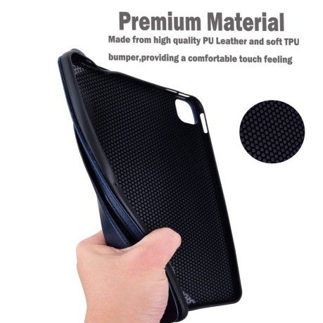 Противоударный чехол Wristband Leather Back для Xiaomi Pad 7 / 7 Pro - синий