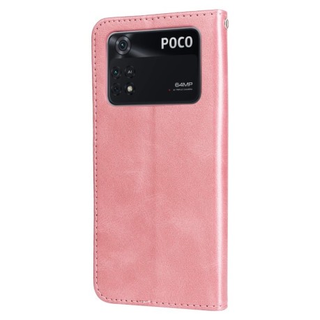 Чохол-книжка Fashion Calf Texture для Xiaomi Poco M4 Pro 4G - рожеве золото