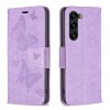 Чохол-книжка Butterflies Pattern для Samsung Galaxy S24+ 5G - фіолетовий